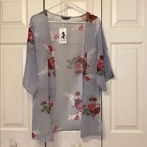 Kimono Top with Floral Pattern